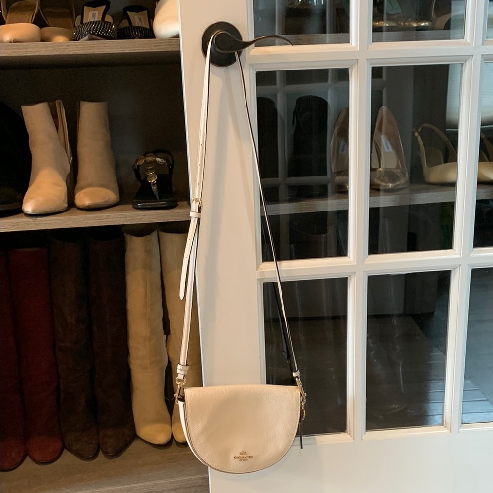 Coach Cream Elegant Crossbody Bag with Adjustable Strap